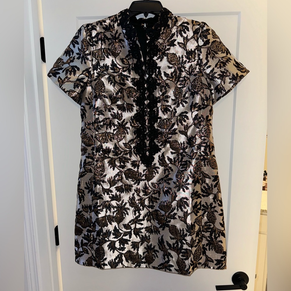 NWT Lilly Pulitzer Teddy Jacquard Shift Dress in Noir Pineapple- Size 8